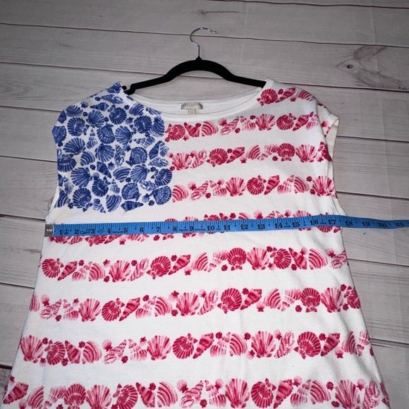 Talbots Patriotic Seashell Flag Top – Size Small 🇺🇸🌊 Office School Church Party - Picture 6 of 7
